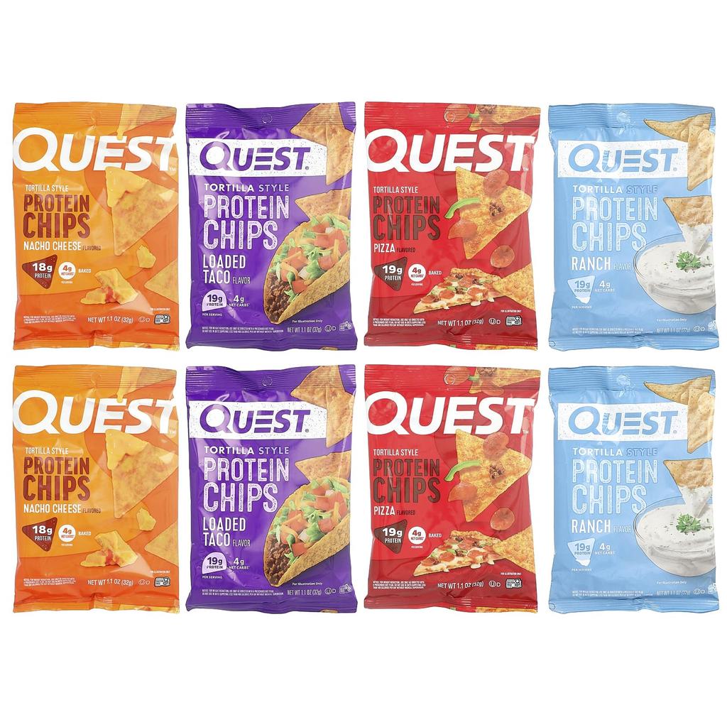 Quest Nutrition Tortilla-style Protein Chips, Variety Pack, 8 Packs, 32g (1.1oz) Each