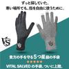 VITAL SALVEO Smartphone Compatible Compression Gloves with Conductive Fingertips for Smartphone Use, Thin and Warm, Ideal for Office, Outdoor, Sports,