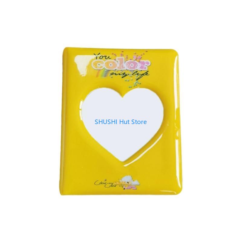 

Portable Hollow Heart 3 Photo Album 64 Photos Large Wedding Photo Memory D57B жовтий