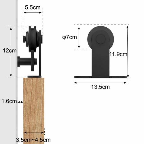 ZEKOO Hanging Sliding Door Rail, Barn Door Hardware, 6.6 FT (2.00 Meter) Track Rail for Sliding Doors, Interior Doors, Renovation Doors, DIY Door Hard