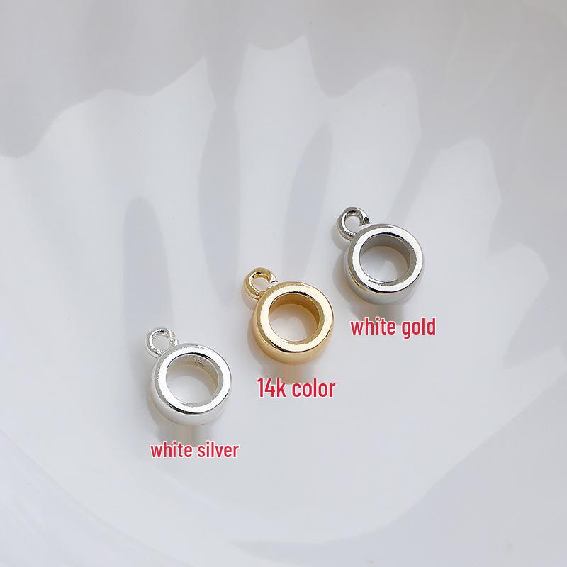 14K Goldplattierte Offene Ring Halskette mit DIY Anhängerverschluss, Schmuckzubehör