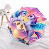 1PC unicorn cartoon Umbrella Portable Folding Umbrella Iron Frame Hole Bone Structure Outdoor Home Umbrella A3
