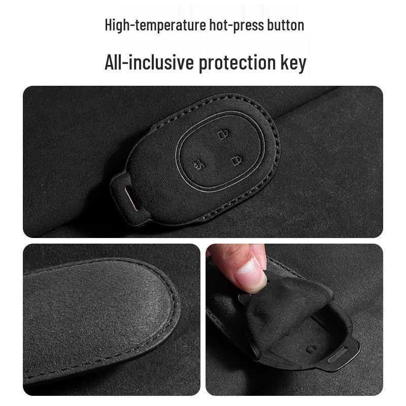 NIO Key Fob Protective Suede Shell for ES6, ES8, EC6, ES7, ET7, ET5 - Three-Color Buckle Design