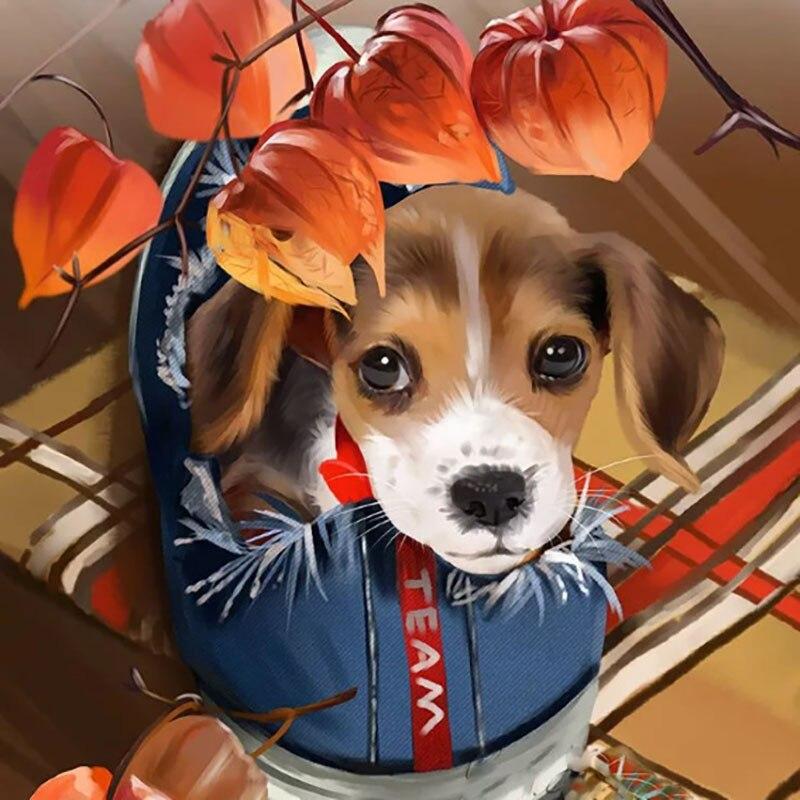 5D DIY Diamant Schilderij Schattige Hond Diamant Borduurwerk Schattige Huisdier Kruissteek Volledige Vierkante Ronde Boor Handleiding Woondecoratie Cadeau