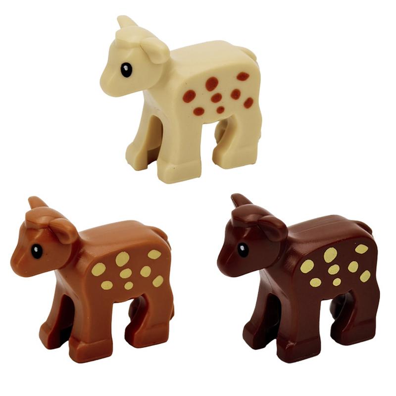 MOC Animal Scene Building Blocks Zoo Elephants Giraffes Chimpanzee Camels Goats Camel Parrots Pigeon Accessories Bricks Toys N09