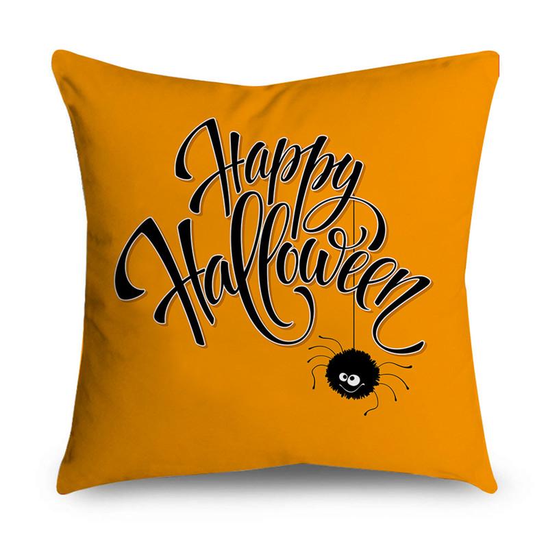 Halloween Theme Horror Pumpkin Wizard Print Pattern Cushion Cover Home Living Room Sofa Decoration Square Throw Pillow Cover
