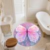 Vlinder,Ronde Vloerkleed,Tapijt voor Woonkamer Slaapkamer Bank Speelkamer Decoratie,Antislip Vloermat