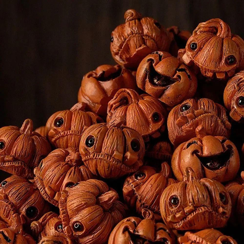 16Pcs Resin Halloween Skull Pumpkin Miniature Halloween Pumpkin Figurine  Home Decor