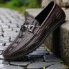 Italian Original Order Withdrawn from the Cabinet and Picked Up Leaks. High-end Crocodile Pattern Doudou Shoes Casual Leather Shoes