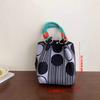 Pattern Woven Bag, Black Handbag, Mini Bag, Travel and Vacation Bag, Folding Bag, Gift Bag.zwq