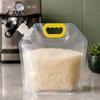Vertical Standing Food Pouch 5PCS Grain Storage Bag with Handle, Large Capacity Cereal Container, Reusable Sealed Rice Dispenser Organizer,