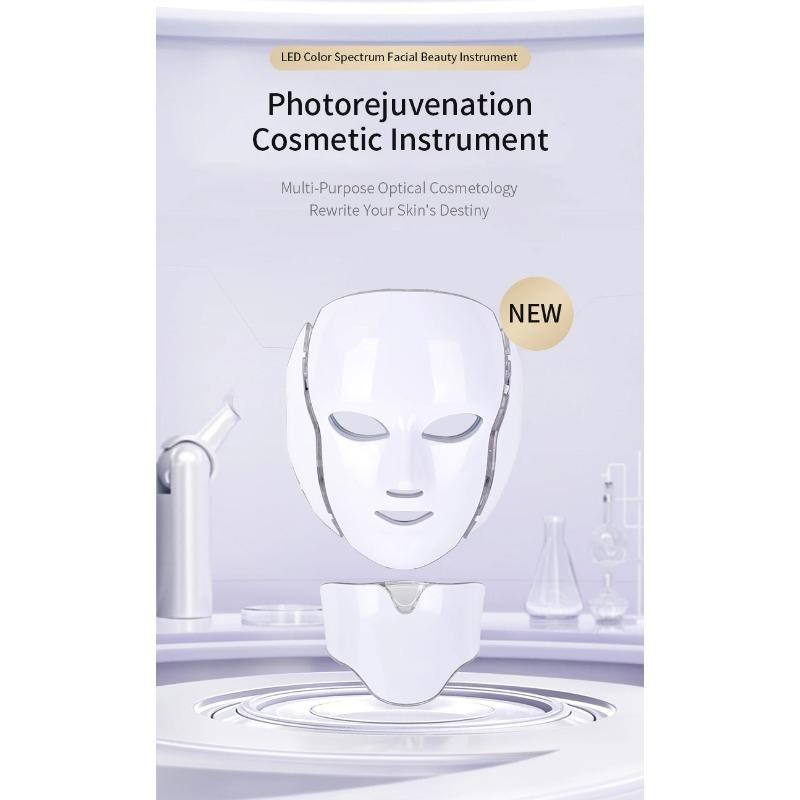 Multi-Functional LED Beauty Instrument - 7 Colors Facial Neck for Comprehensive Skin Care
