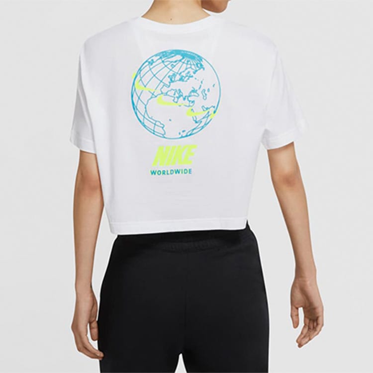 Nike Crop Tops Women's White Crew Neck Moderate CV9170-100