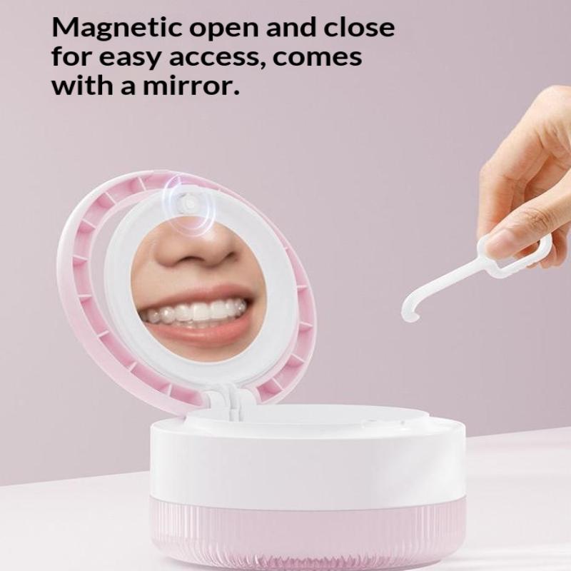 2 In 1 Multi-layer Denture Box With Lid No-Leak For Safe Retainer Storage