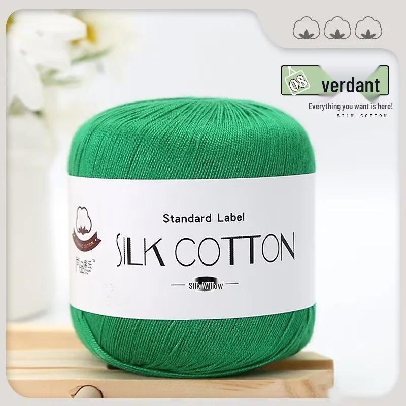 Spring/Summer No. 6 Lace DIY Knitting Silk Cotton Yarn - Skin-Friendly, Non-Pilling, Medium-Fine Crochet Pure Cotton