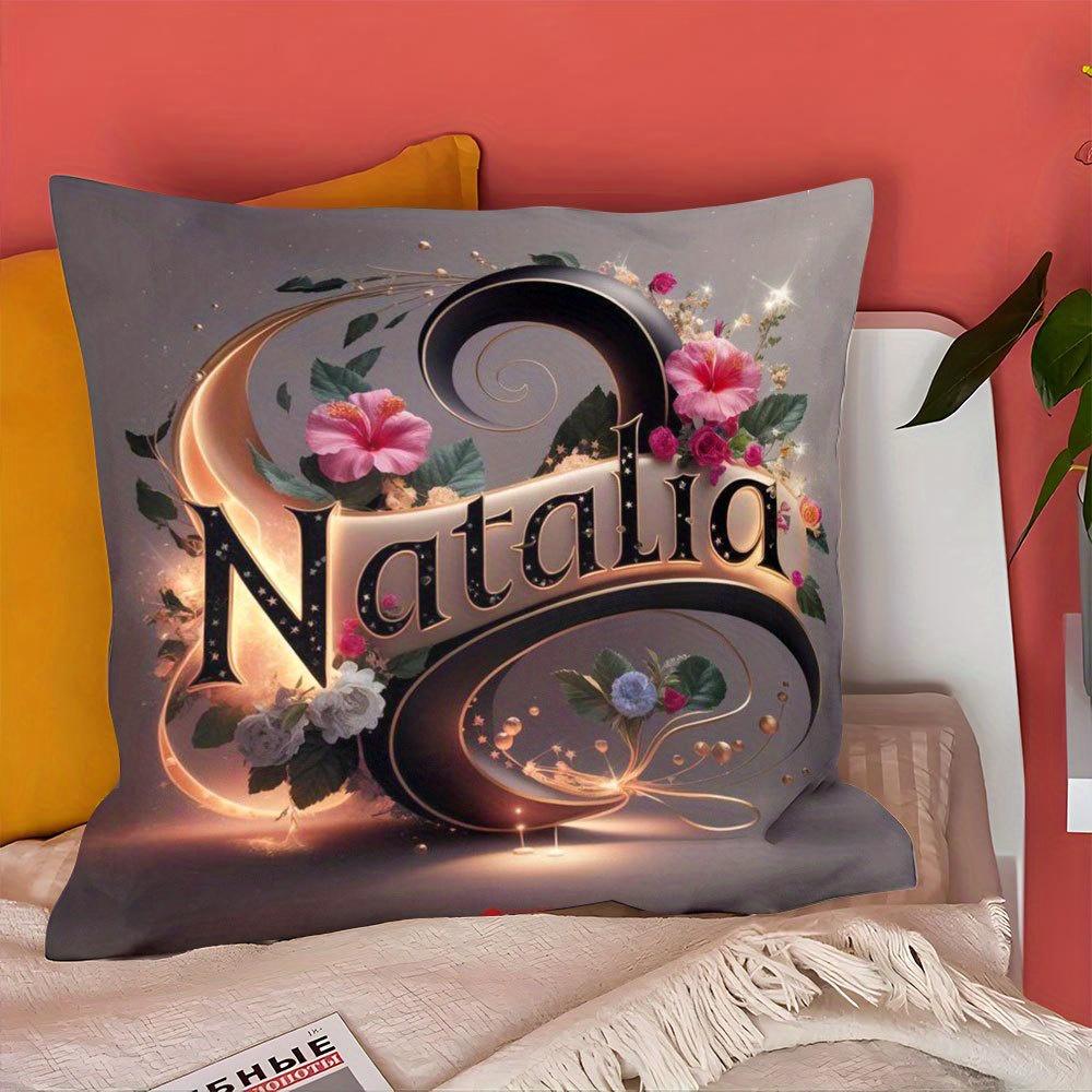 1pc Pillowcase with Elegant Floral Design And Golden Accents - Made of Soft And Smooth Polyester Short Plush Fabric, Featuring a Single-Sided Printed