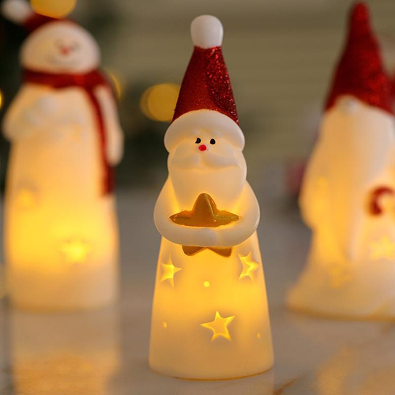 LED Christmas Night Light Cute Santa Claus Snowman Children Bedroom Bedside Ornaments For Holiday Christmas Decora Night Lamp