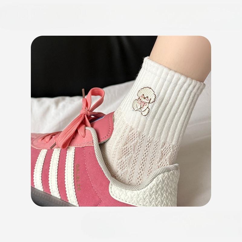 

Женские весенне-летние новые однотонные носки до щиколотки с милой вышивкой и мультяшным рисунком 1 pair
