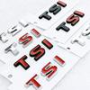 BPX5  New 3D ABS Chrome Black Logo TSI Emblem Letters Car Trunk Badge For 4 5 6 7 TSI Sticker Accessories