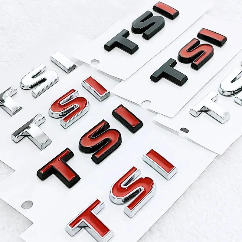 BPX5 New 3D ABS Chrome Black Logo TSI Emblem Letters Car Trunk Badge For 4 5 6 7 TSI Sticker Accessories