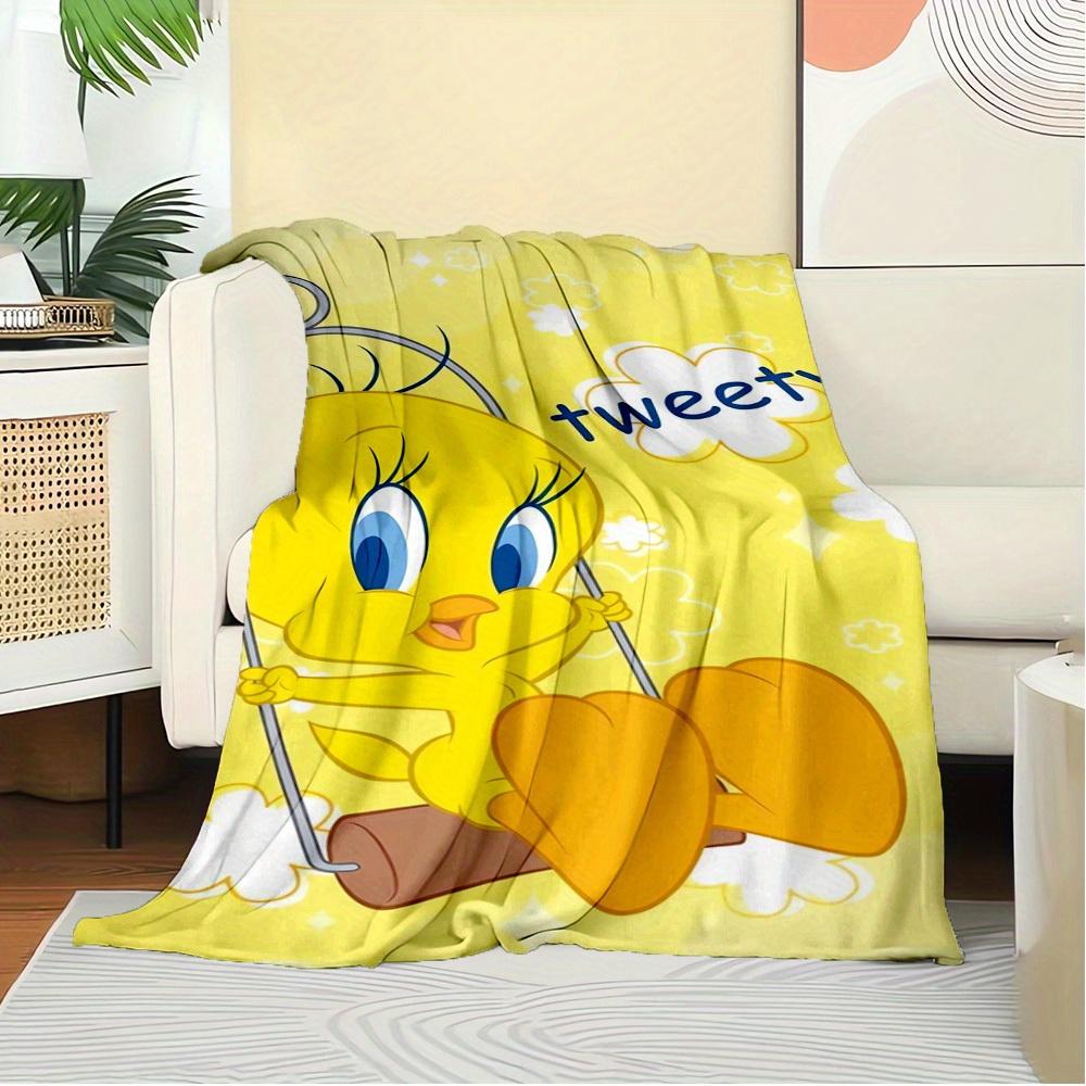 

1pc Tweety,Bird,Yellow Print Flannel Blanket Suitable for All Seasons, Perfect for Home, Travel, or Camping 27 80cm x 120cm