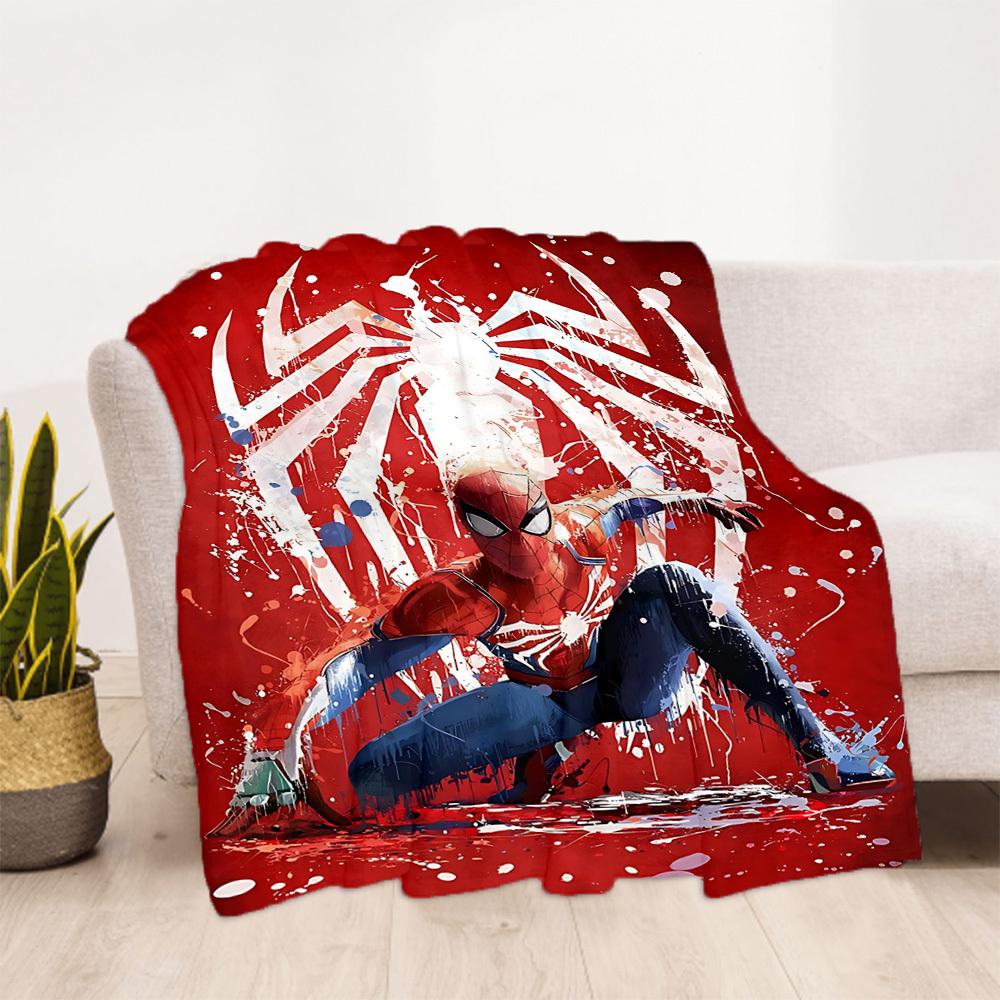 1PC Spider-Man, Web-Slinger Outdoor Flannel Throw Blanket - HD Printed Lightweight Soft Warm All-Season Blanket for Sofa, Bed, Travel, Camping 045