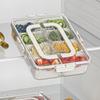 Portable Snackle Box Container 8 Compartment Clear Snack Platters Divided Serving Tray With Lid And Handle For Candy Veggie