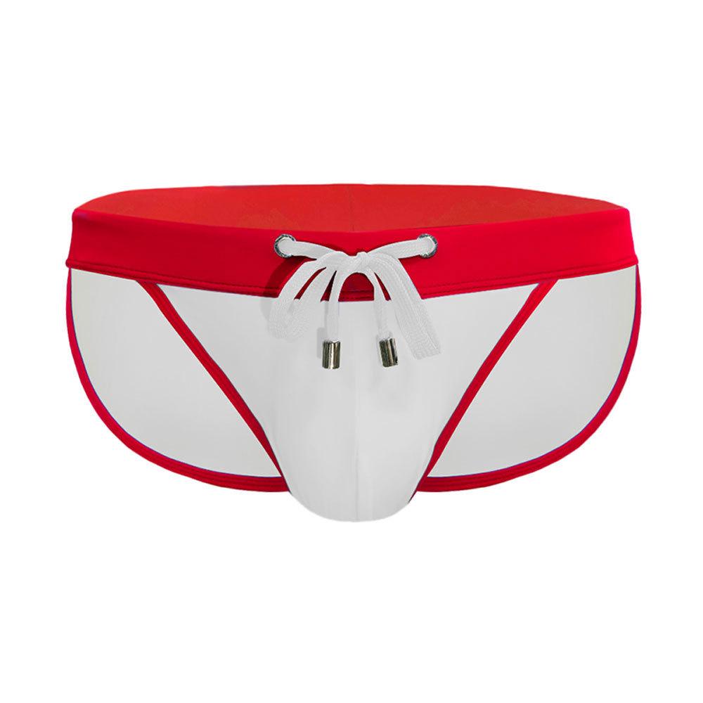 UXH Men's Sexy High-Cut Color Block Triangle Swim Briefs - European & American Fashion