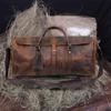 Handmade Full Grain Leather Duffel Bag: Vintage Travel Weekender