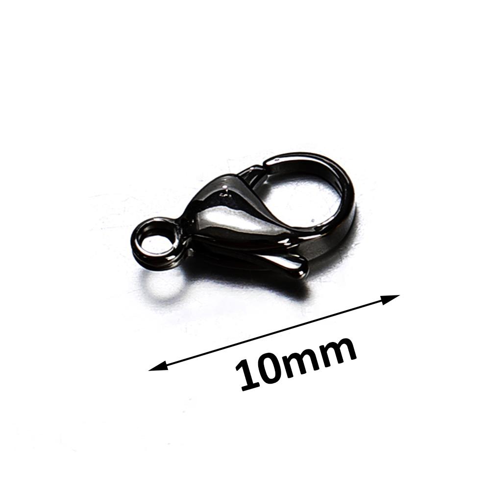 20pcs 9/10/12/15mm Stainless Steel Lobster Clasps Jewelry Finding DIY Clasp Hooks Necklace & Bracelet Chain Jewelry Components
