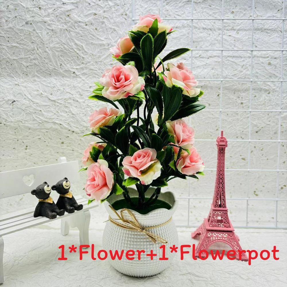 Artificial Plant Container With Colorful Silk Flowers For Indoor Decor And Special Occasions