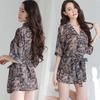 Sexy Lingerie Sexy Chiffon Nightgown Hot Transparent Tulle Bathrobe Extremely Tempting Printed Pajamas
