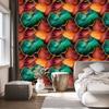 Sea Ink and Red Wallpaper for Living Room and Bedroom 50x1000