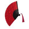 62KD Foldable Flower Lace Fabric Hand Fan Portable Decorative Props Chinese Handheld Fan For Event Festivals Celebration Gift