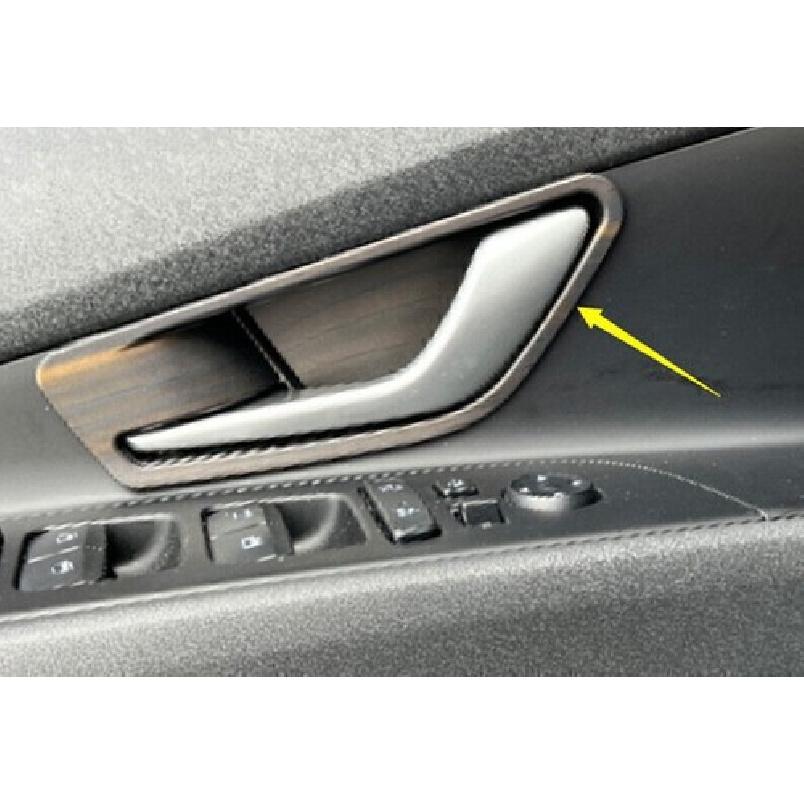 For Hyundai Elantra 2021-2024 Wood Grain Inner Door Handle Lock Cover Trim 4PCS