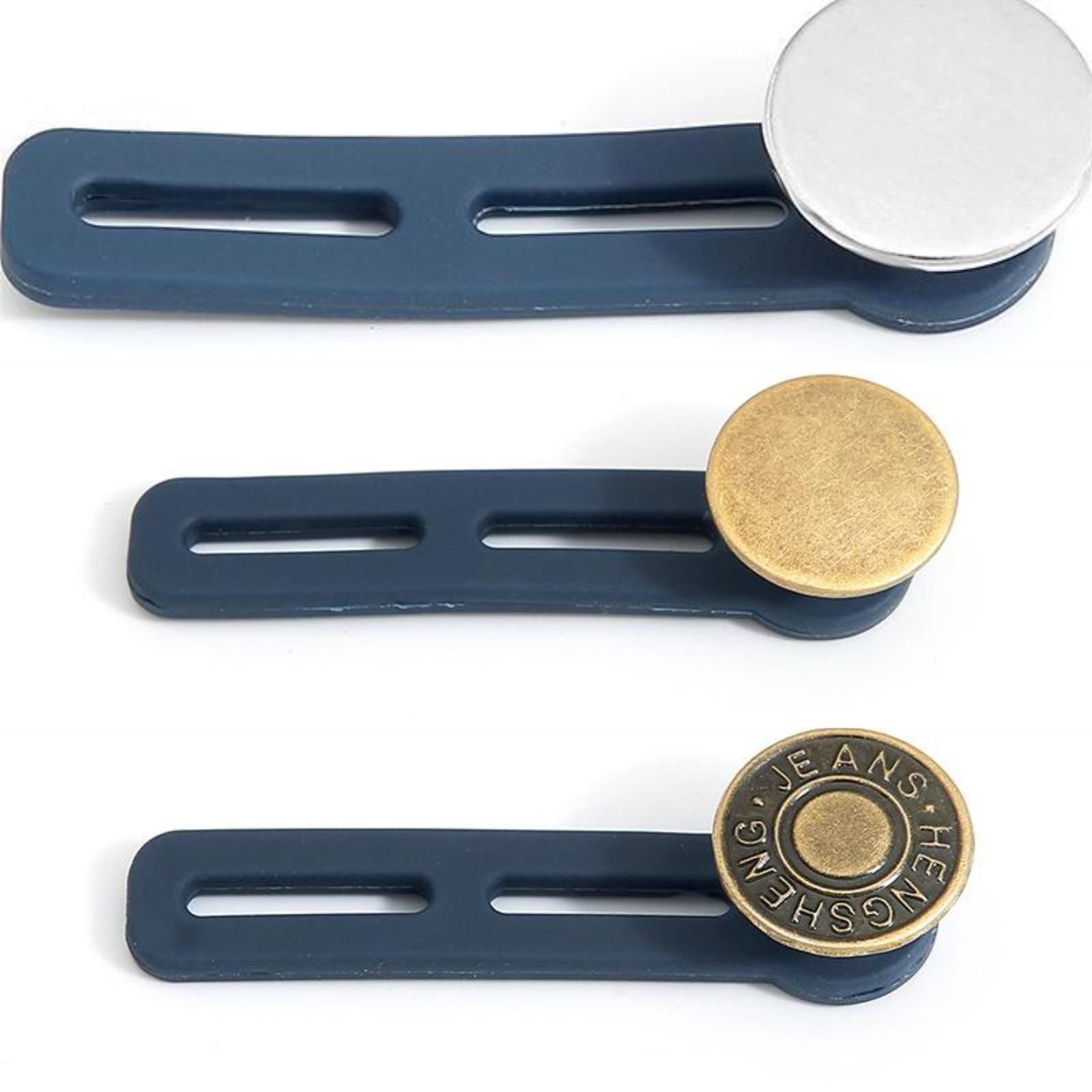 

Adjustable Jean Button Extender 3pc Set Double Layer Sizes 1 2 and 8 Compatible with Waistband Extension for Pants and Skirts One Size синій