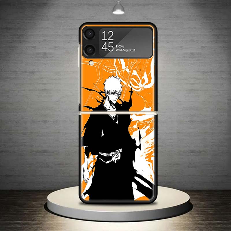 Kurosaki Ichigo Bleach Phone Case For Samsung Galaxy Z Flip 7 6 5 4 3 5G Shockproof Cover Z Flip7 Flip6 ZFlip5 Flip3 Flip4 Luxur