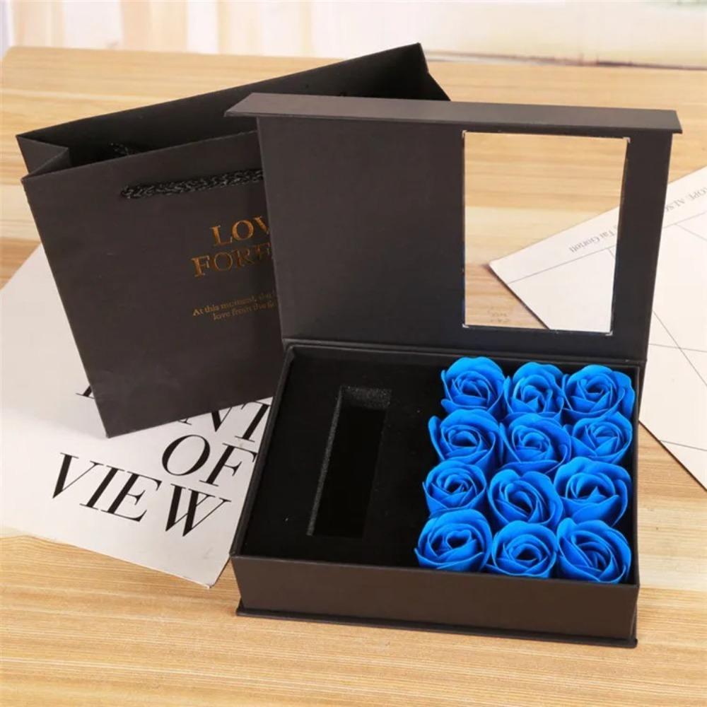Open Window Soap Flower Jewelry Box Valentines Day Gift Present Packing Bag  Women