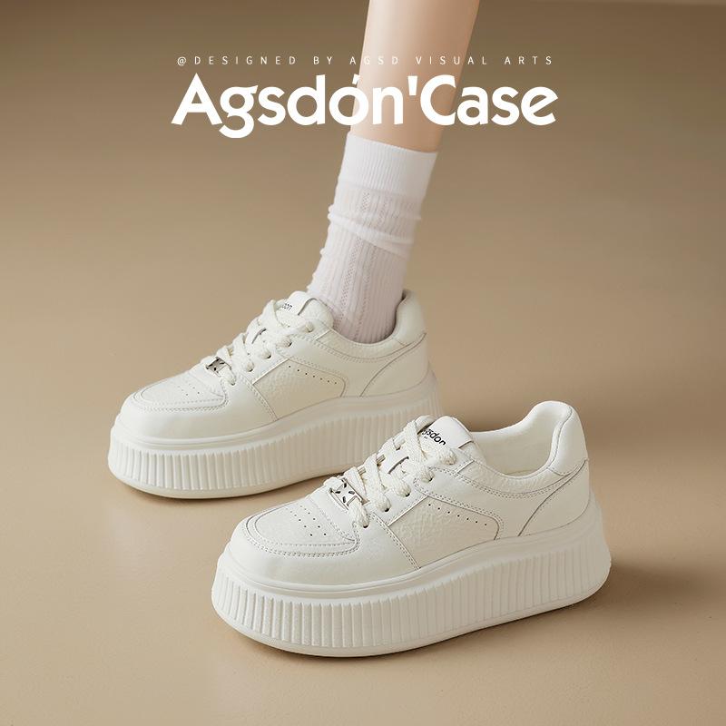 Augustine small white shoes women's 2025 new spring thick-soled small sports shoes casual white board shoes tide