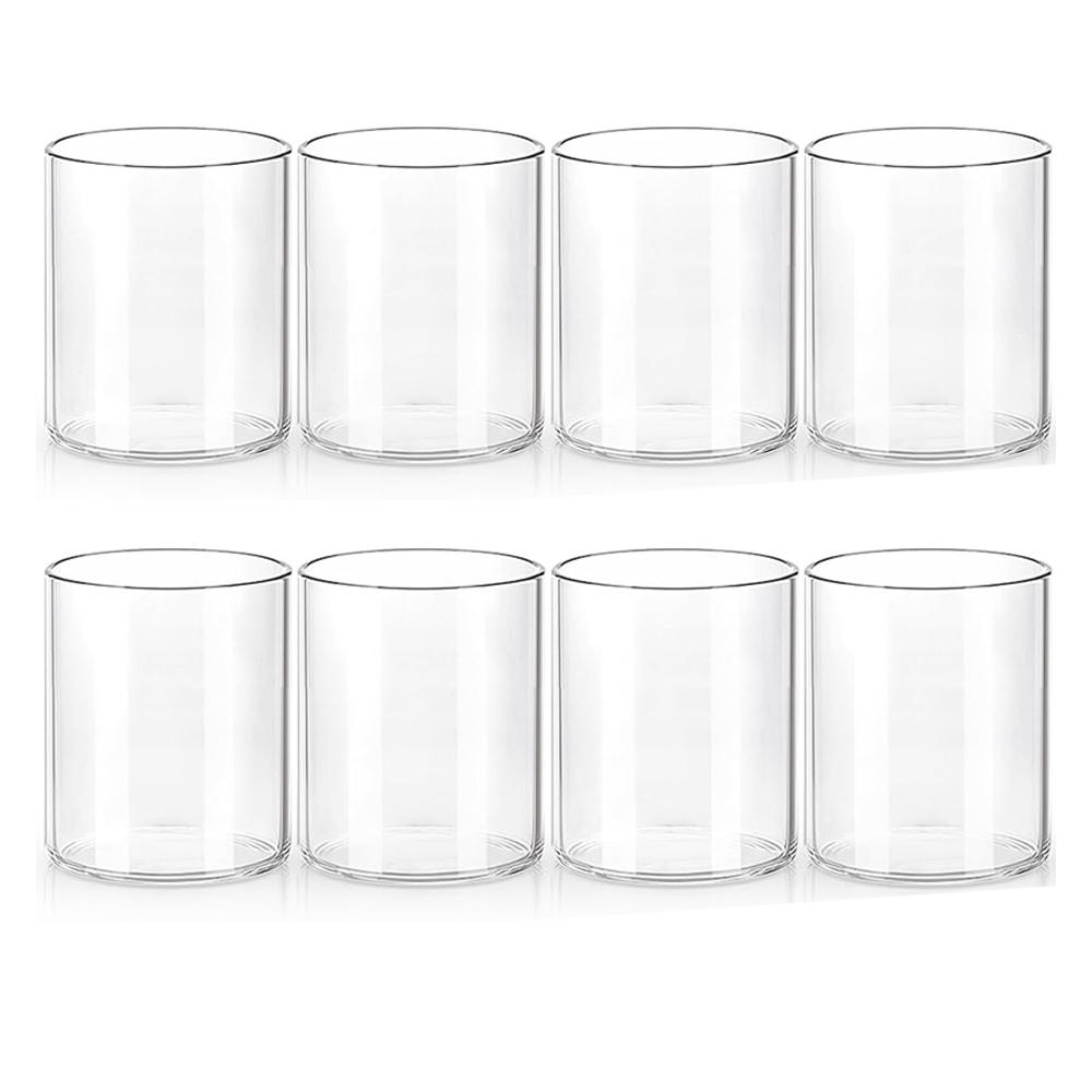 Glass Cylinder Vases for Centerpieces 4 Inch Tall Flower Vase for Wedding Decorations, Clear Floating Candle Vases Hurricane