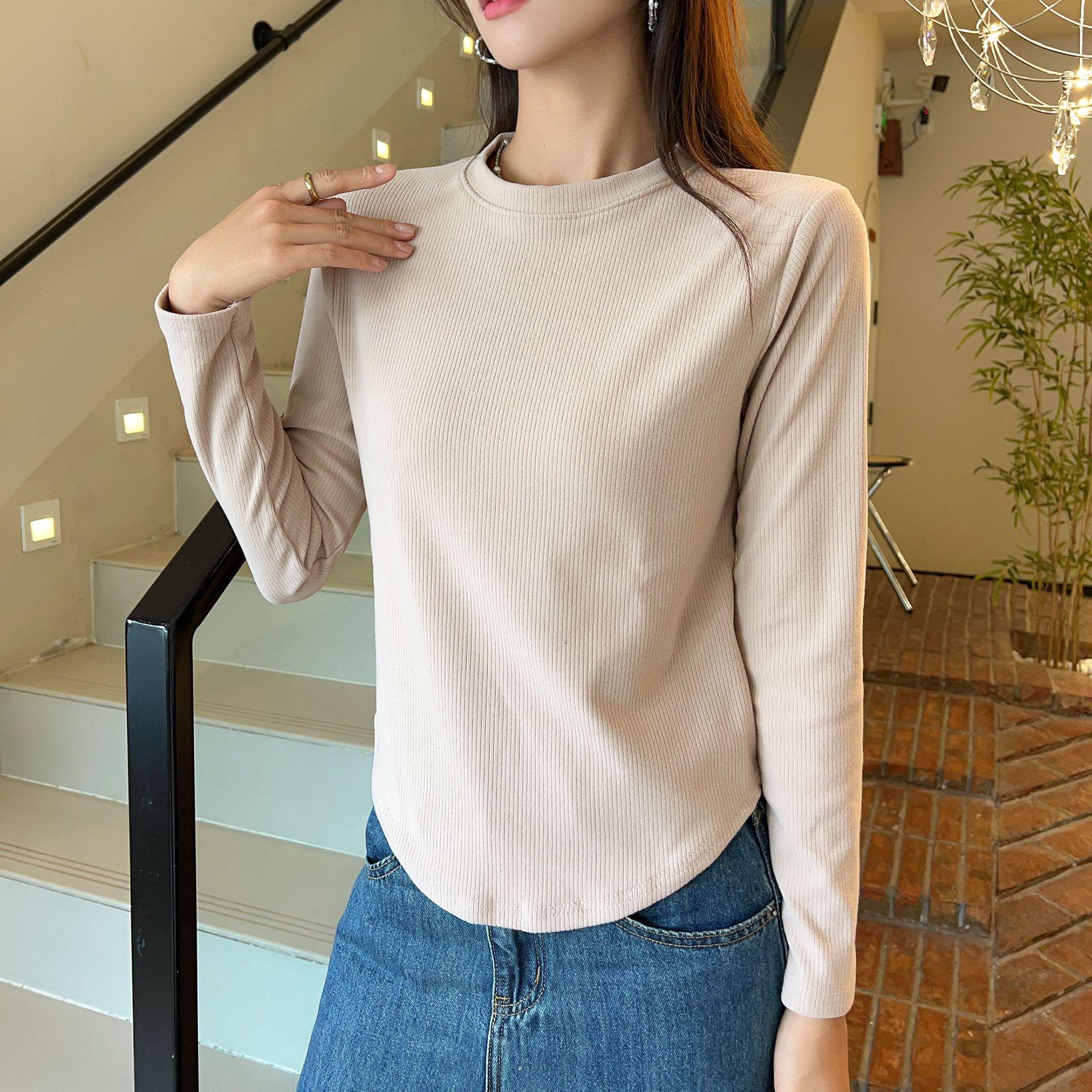 

Женский флисовый топ с длинным рукавом облегающего кроя - Модный и универсальный для осени/зимы L