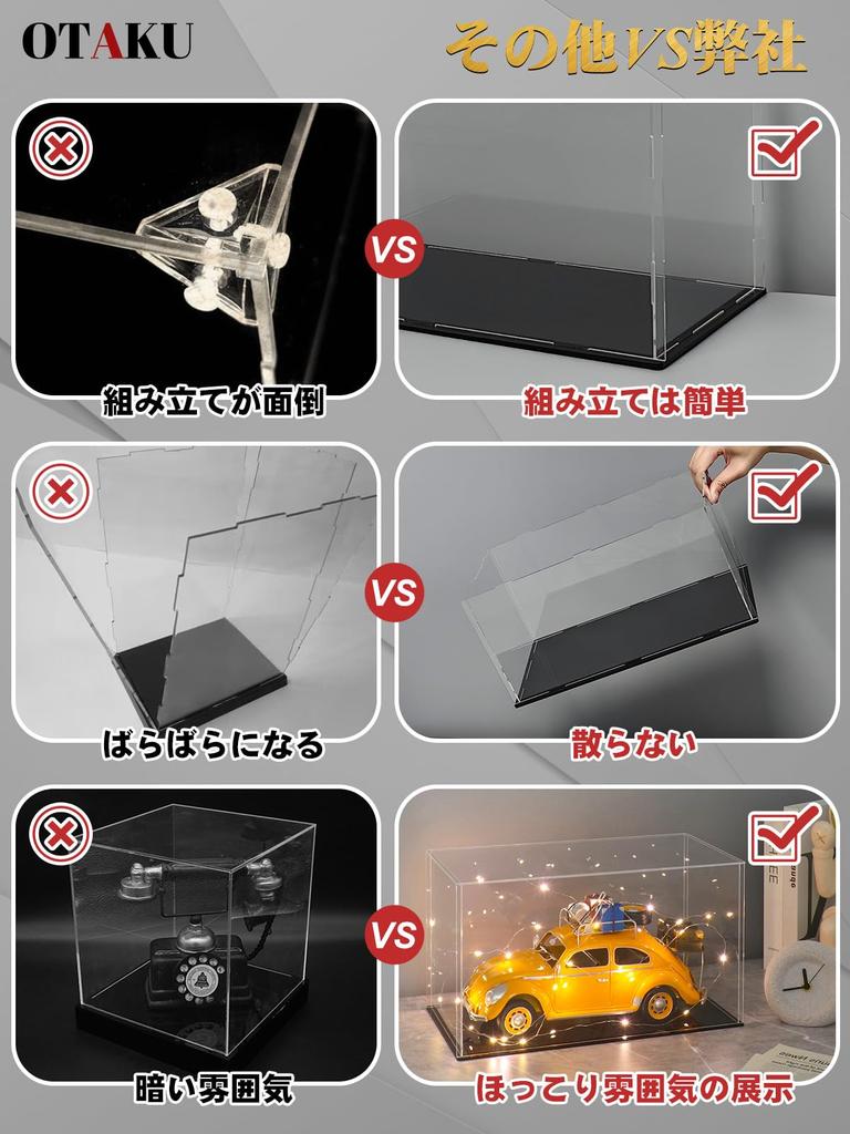 Acrylic display case Clear case for action collection display dustproof pedestal Inner dimensions Width 35 x Depth 35 x Height 35 cm - figures, &