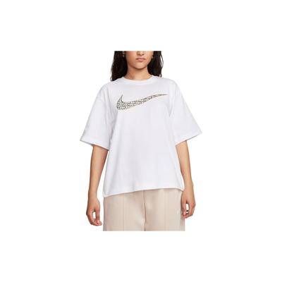 Sportswear Logo Print Loose Fit Short Sleeve T-Shirt Women Tops White FJ2714-100