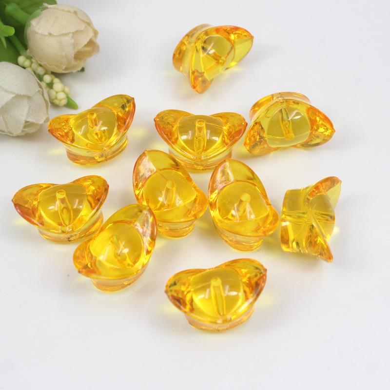 Golden Yellow Acrylic Yuanbao Money Tree Beads for DIY Jewelry Making Yuanbao, approx. 210 pcs per 500g (23*16mm) золотой