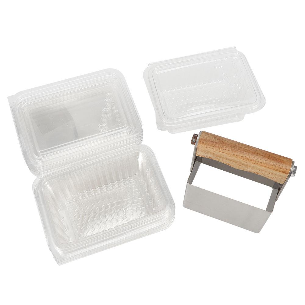 Stainless Steel Comb Honey Cutter Scraper with Plastic Box Cutting Tools Beekeeping Accessory