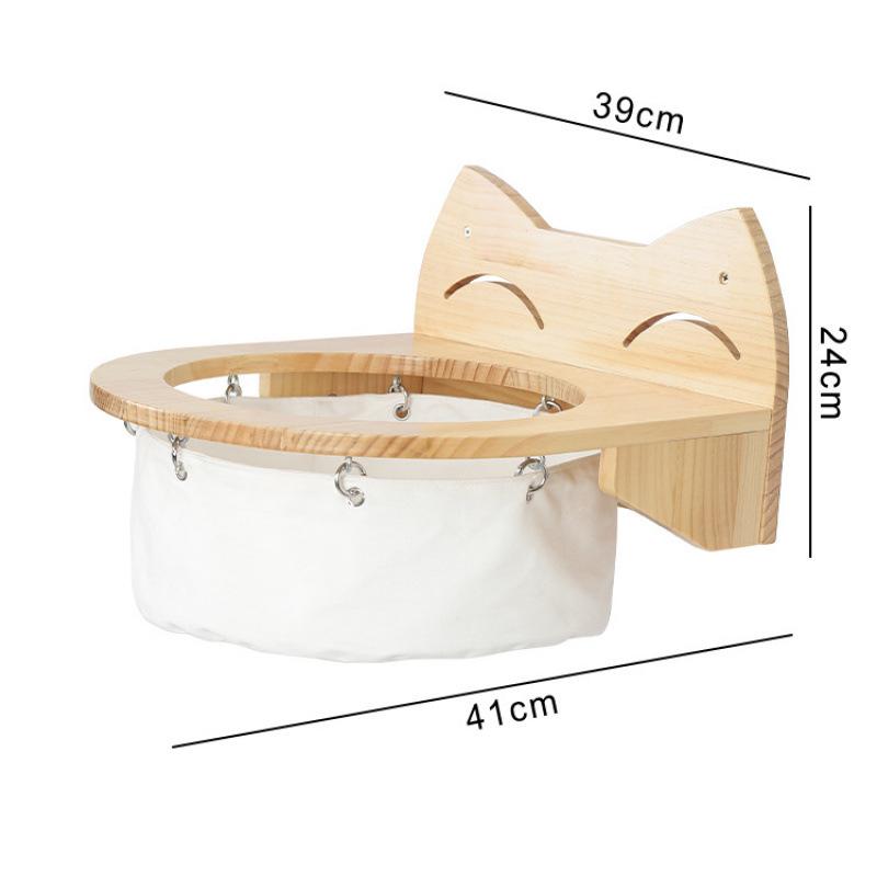 Solid Wood Hanging Hammock for Cats Stable and Steady Wall Mounted Cat Jumping Platform Scratch-resistant Pet Products