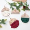6pcs DIY Woven Rope Christmas Tree Ornaments Unfinished Wood Slices Decorations
