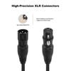 2 Pack XLR Cables 10ft Professional XLR Male to Female Audio Cable Weaving Protective Nets Gold Plated Plug for Mic