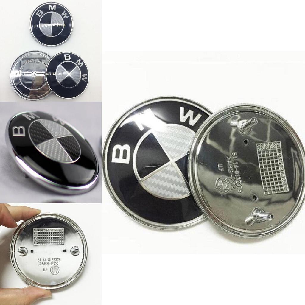 Replacement Carbon Fiber Bmw Emblem Badge 82mm Front Hood Trunk Logo For Most Bmw Models