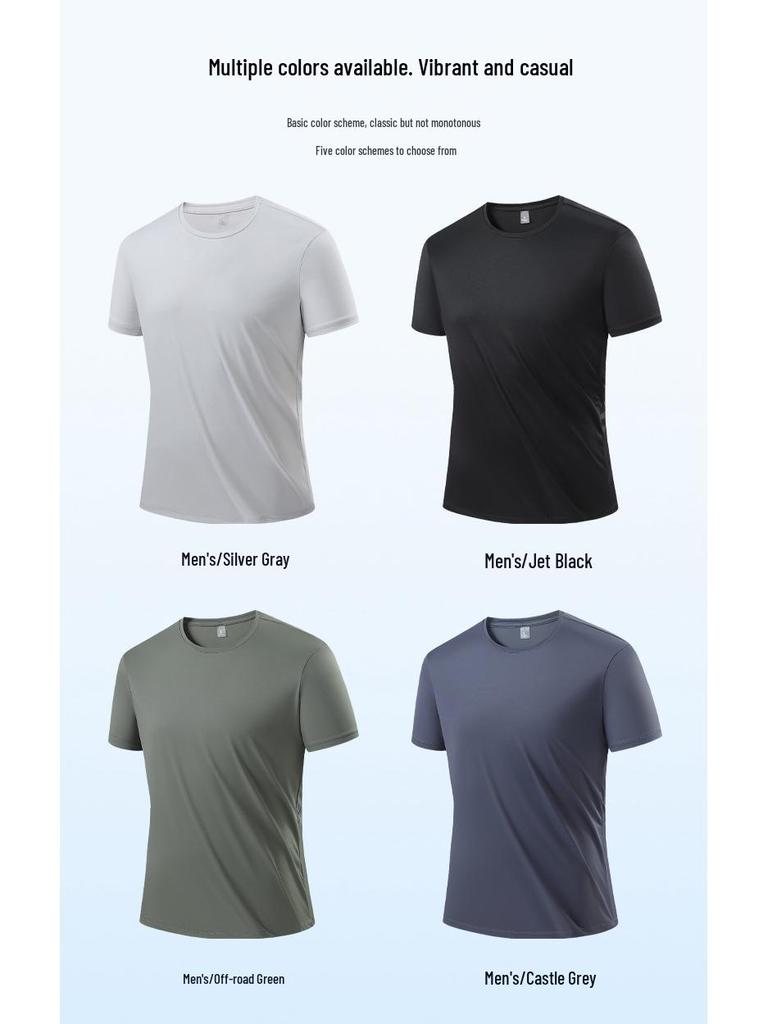 Men's and Women's Quick-Dry Short Sleeve Sports T-Shirts - Ice Silk & Nylon